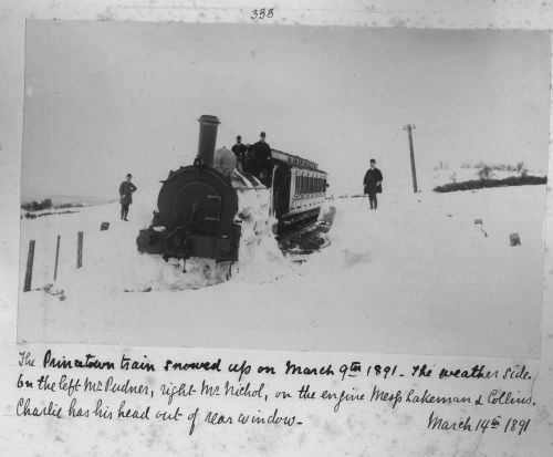 Princetown train stuck in the snow.