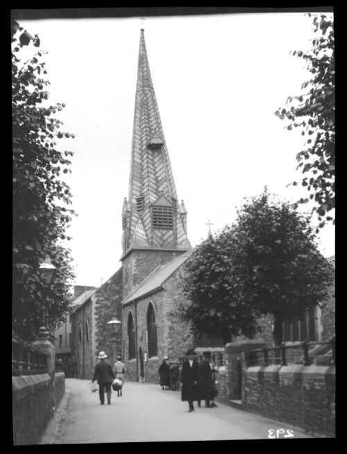 Church spire, Plymouth?, pre-war