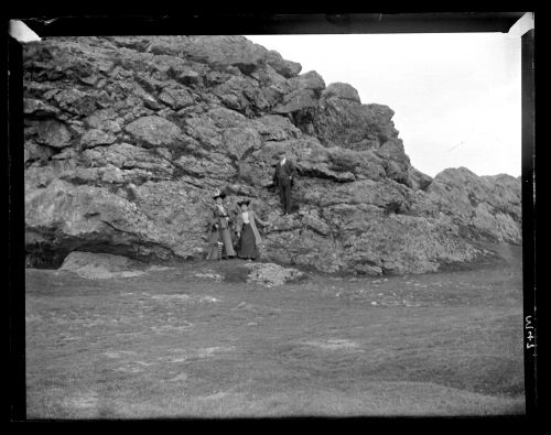 Three People on Roborough Rock