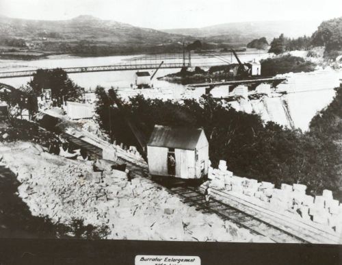 Work on enlarging the Burrator reservoir in October 1927