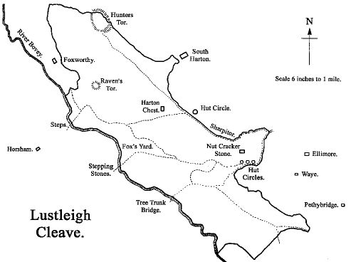 Sketch map of Lustleigh Cleave