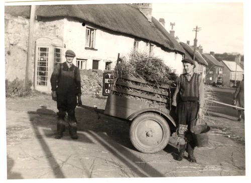 Two Thatchers Transporting Straw