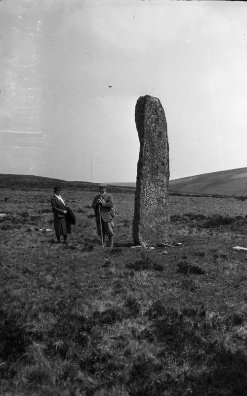 NEGATIVE OF MENHIR, DRIZZLECOMBE. ADML. CLARK & ANNIE,         by R. HANSFORD WORTH