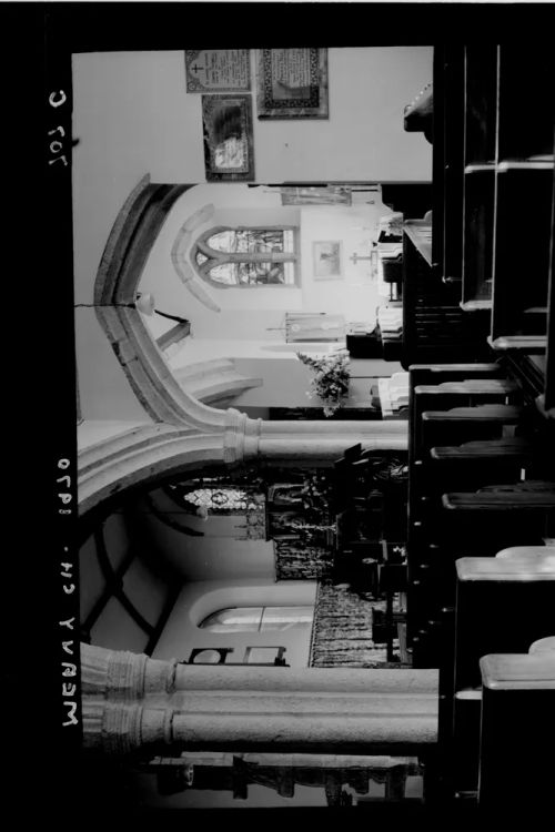 The interior of St Peter`s church in Meavy