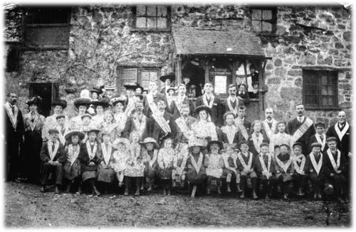 The Lustleigh branch of the Rechabites outside the Church House