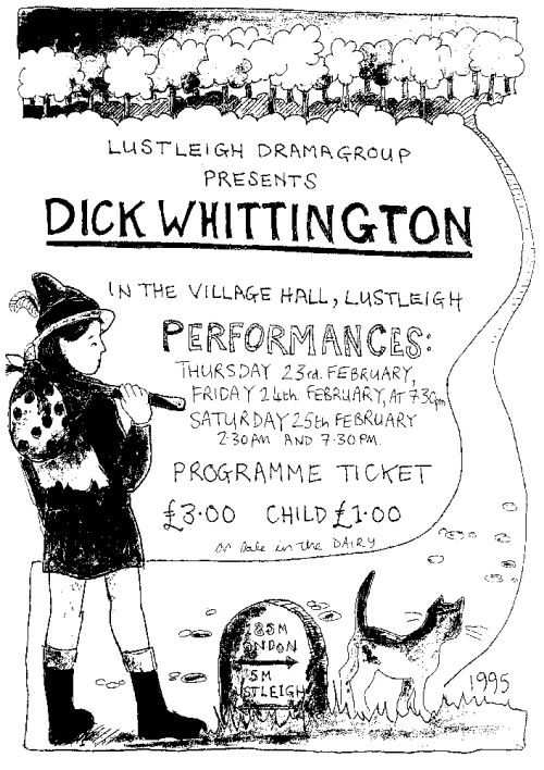 Programme cover for Dick Wittington performed by the Lustleigh Drama Group