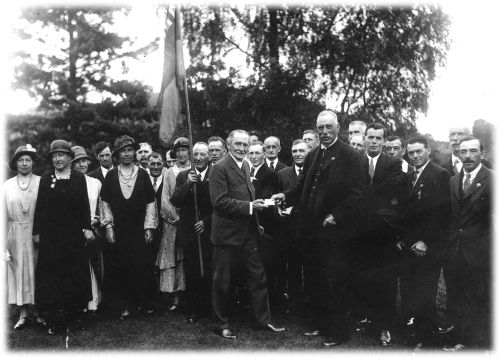 Receiving the title to the Lustleigh war memorial ground