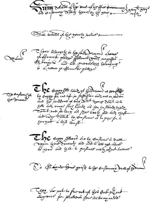 Extract from the 1615 Survey of the Customs of the Manor of Lustleigh