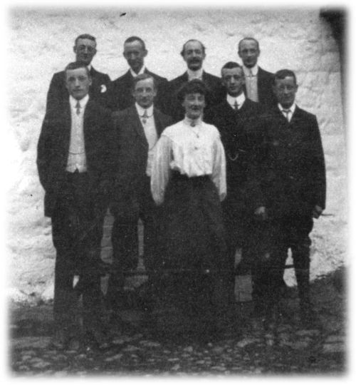 Elizabeth Wills and her family of eight sons at Higher Hisley