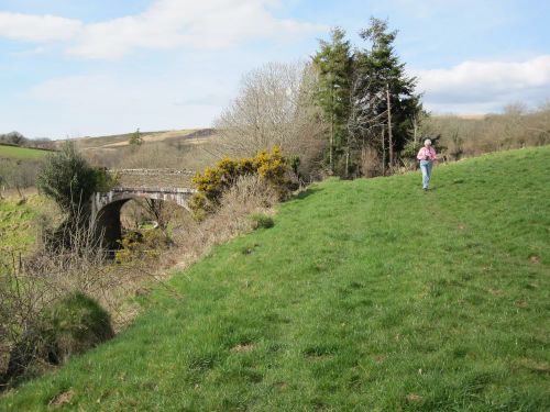 Trackbeds and bridge south of Mary Tavy Station