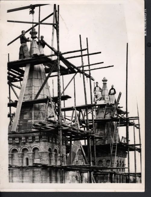 Putting capstone on a pinnacle - Buckfast Abbey