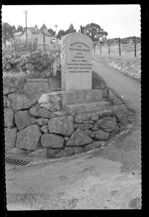 Memorial stone at Moretonhampstead Station