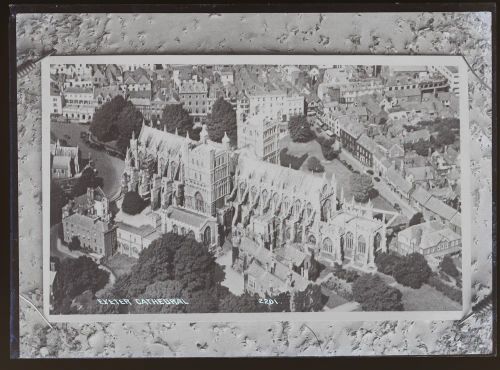 Aerial view of Cathedral Close and Fore Street, Exeter