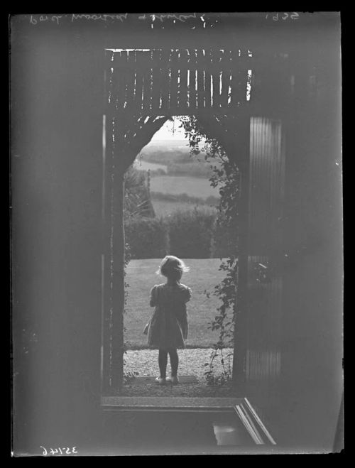 Shirley in the porch of  Moorside, Horrabridge.