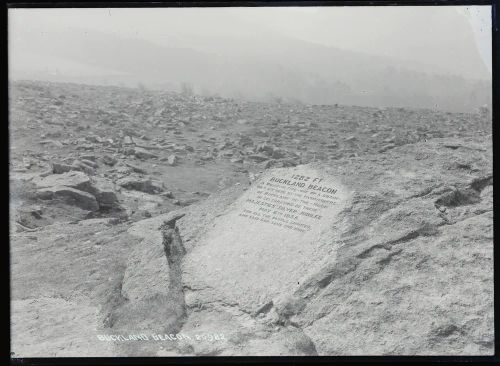 Buckland Beacon: stone to commemorate, Buckland in the Moor