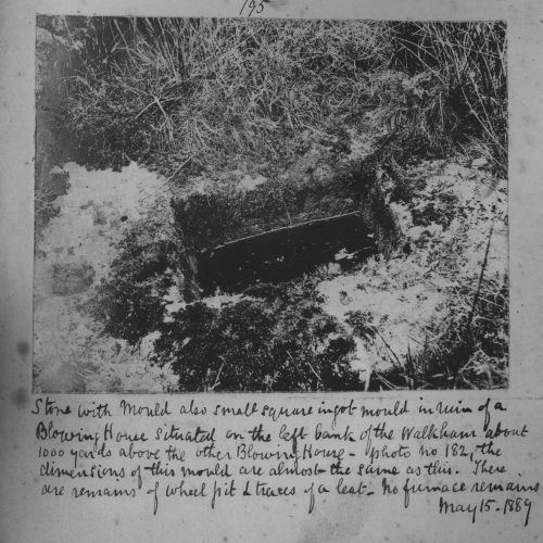 Mould stone in blowing house on banks of river Walkham