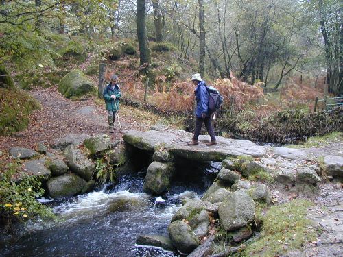 Clapper bridge over Becka Brook