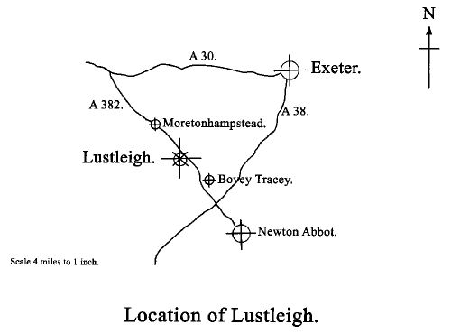 Location map of Lustleigh