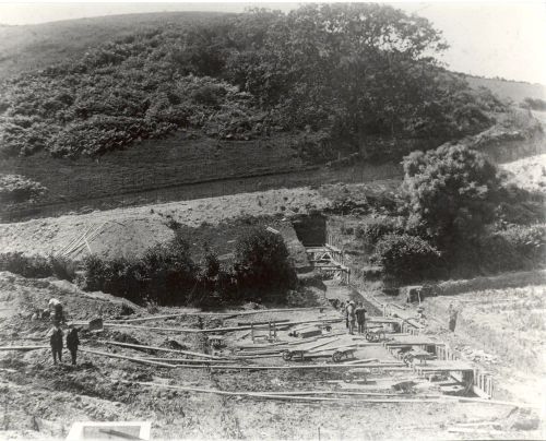 Working on the Sheepstor dam