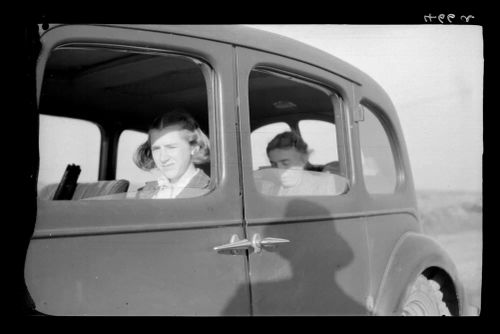 Shirley Taylor in a car