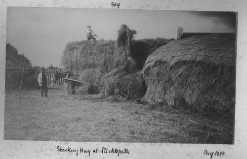 Stacking hay at Sticklepath